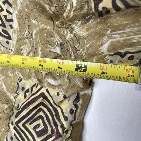 Vtg 80s Womens Jacket L 100% Silk Button Front Retro Tribal Pattern Patchwork - Picture 6 of 8